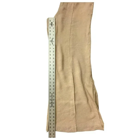 La Ligne Women's Size 10 Lizzie Side Viscose Linen Silk Pant Khaki NWT - Picture 8 of 9